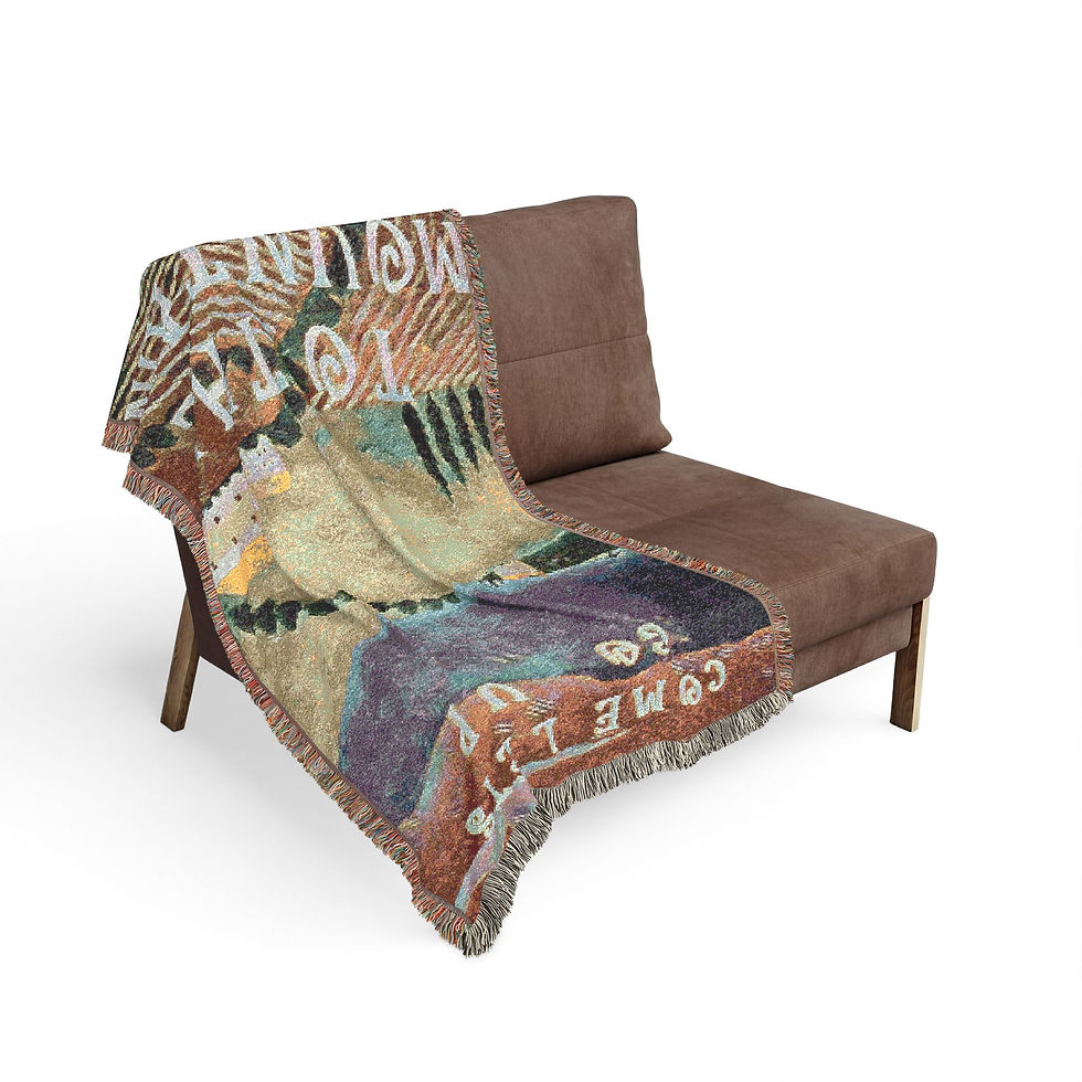 Thumbnail: Cozy, Rustic Woven Blanket —"Come! Lets Go Up to the Mountain".