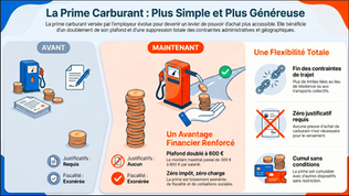 Prime carburant employeur : plafond doublé à 600 € et conditions supprimées