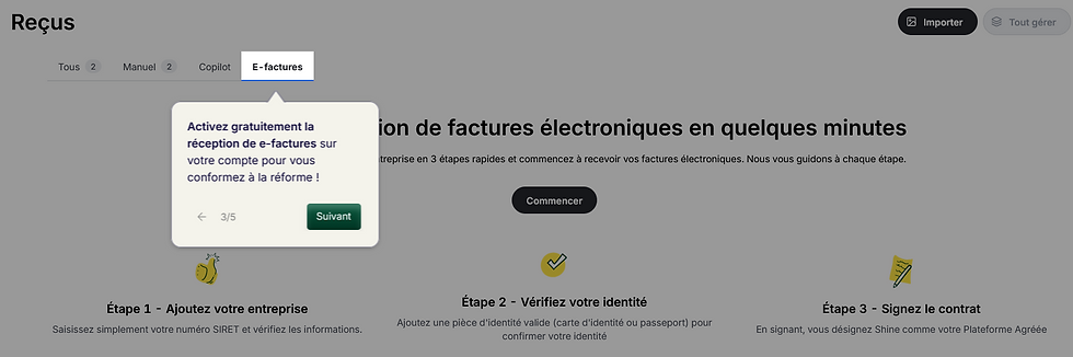 Recevoir ses factures électroniques avec shine
