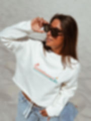 Sweat crop oversize femme ivoire - Kepper 1982