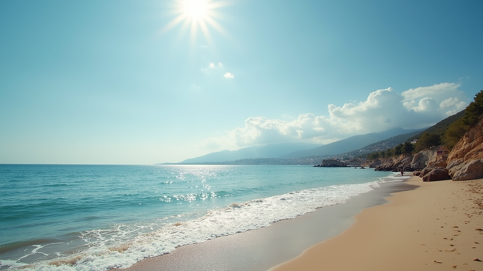 Wide angle view of a beautiful beach in Turkey