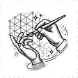 Illustratie van een hand die een penseel gebruikt voor de laatste afwerkingen aan een 3D-beeldje. Zorgvuldige afwerking en aandacht voor detail bij Babycrafts 3D