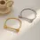 Thumbnail: 18K Golden-Plated Stainless Steel Chic Couples' 1 D-Shaped Horseshoe Bangle