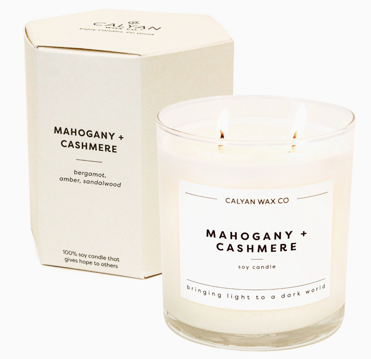 Mahogany + Cashmere - Glass Tumbler Soy Candle