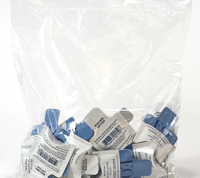 Xela Packs in a transparent bag