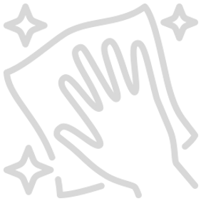 Gray cleaning glove icon