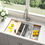 Thumbnail: 32 inch Stainless Steel Undermount Square Edge Double Bowls Kitchen Sink