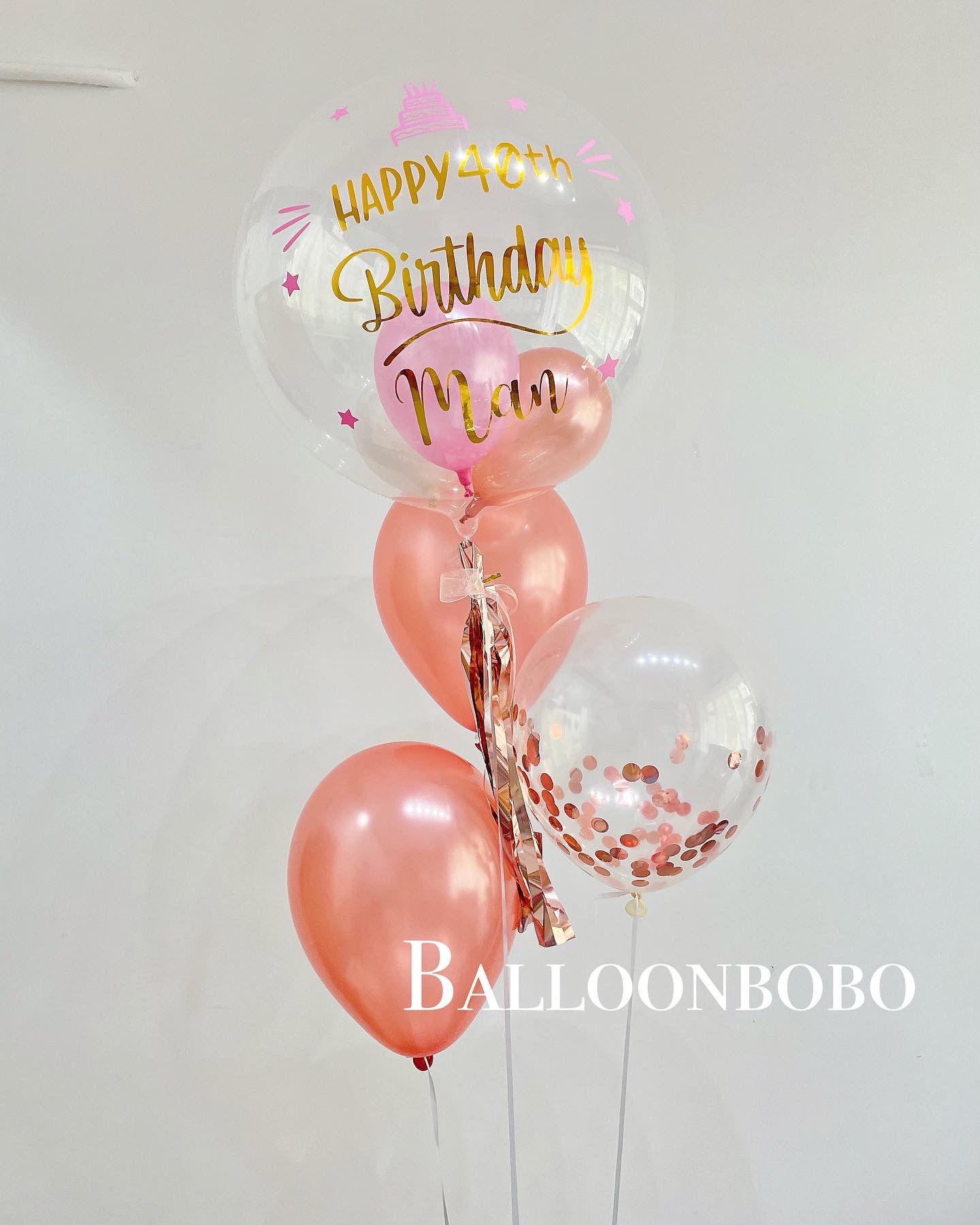 玫瑰金生日水晶球組合C1