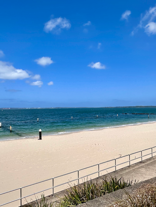 South end of Monterey Baths Sydney, netted swimming enclosure