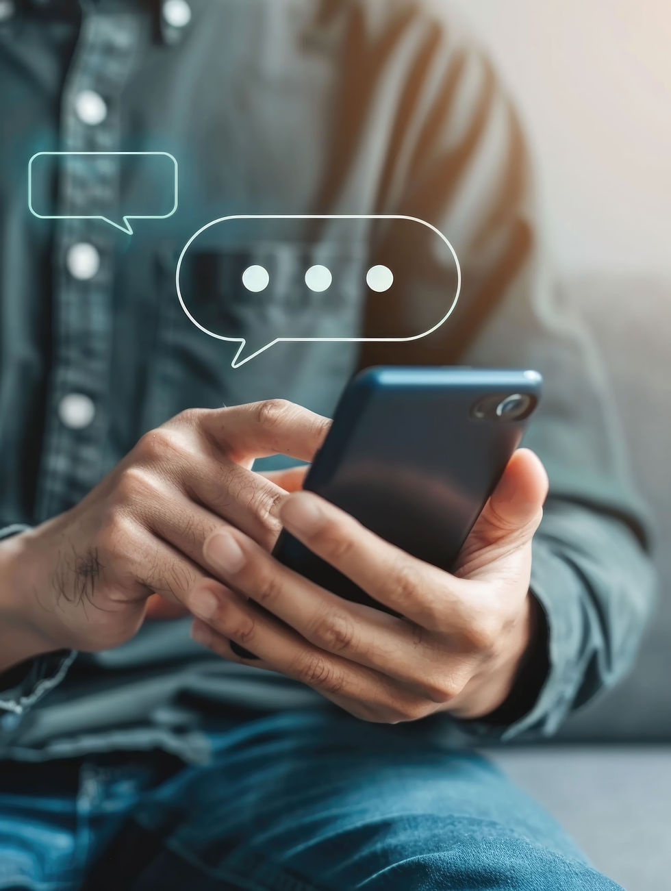 mano escribiendo en el celular