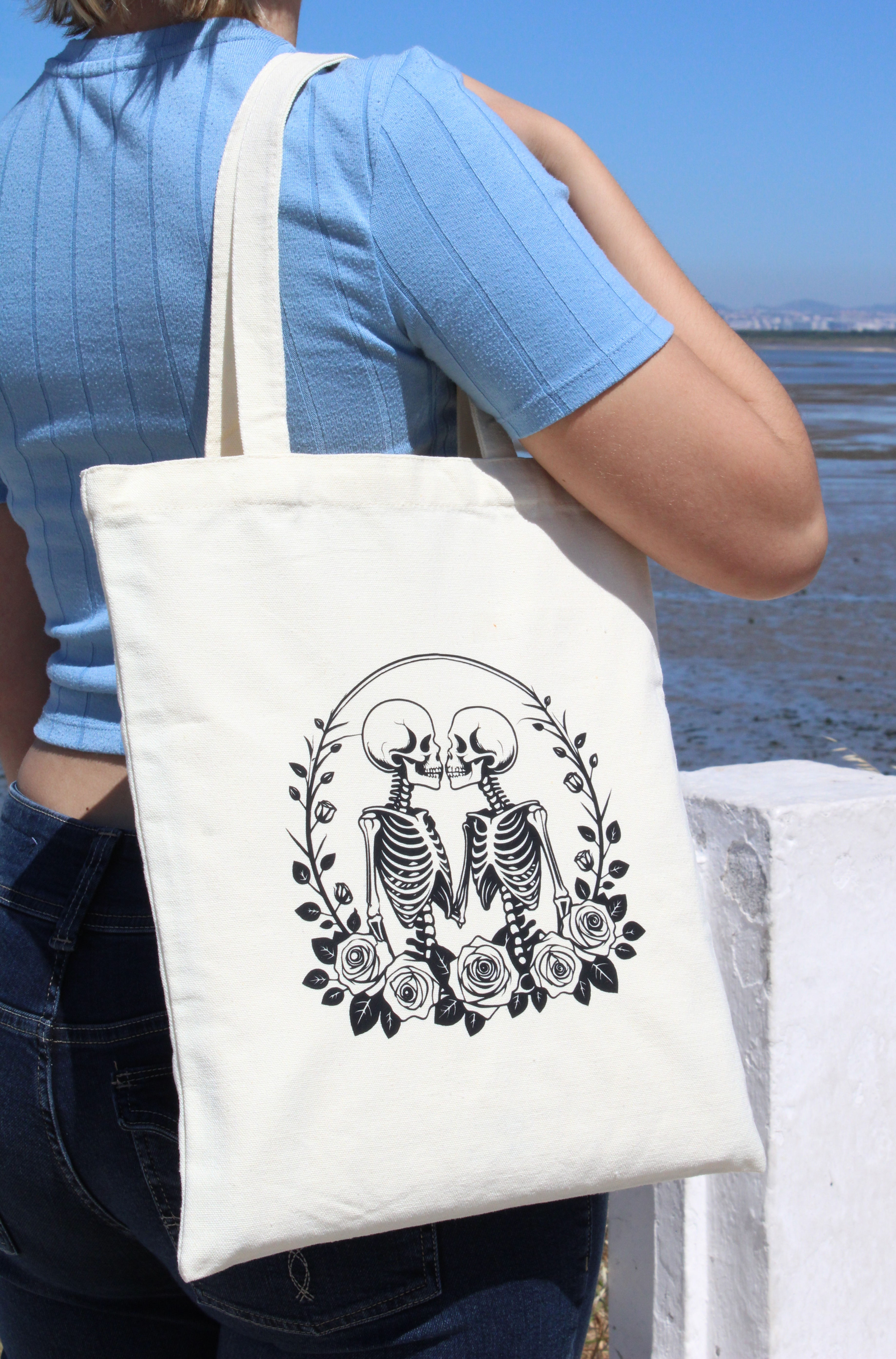 “Skeleton Couple” Tote Bag