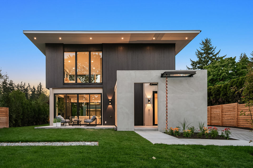 Introducing an extraordinary new build showcasing cutting-edge technology & sophisticated design. Blending luxury & innovation, this architectural masterpiece features 6 beds, bonus room & office + 935sf 1 bedroom ADU. Sited on a private lot on one of Medina's favorite streets w gated driveway. Designed for energy efficiency and convenience with 100% Electric functionality, elevator, solar, dual zero-emission fireplaces, Control4 home automation, built-in speakers, security and surveillance. Gourmet kitchen outfitted with an array of Wolf and SubZero appliances + stunning 18-ft island. Dramatic 40-ft motorized multi-slide door seamlessly connects to private courtyard. 5 beds on upper level including 2 luxurious primary suites & spa baths.