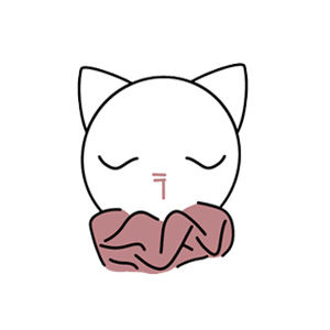 Chat yeux fermés (Vieux rose)