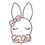 Miniature : Lapin yeux girly (Rose pâle)