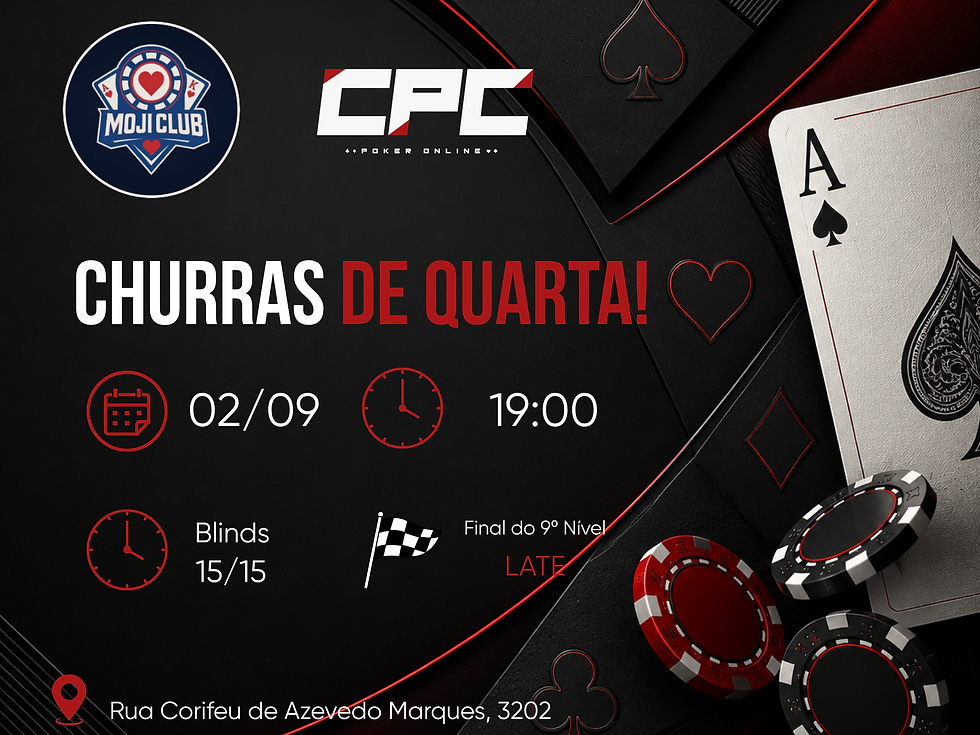 Noite especial de Poker em São José dos Campos no Moji Club junto com a CPC!