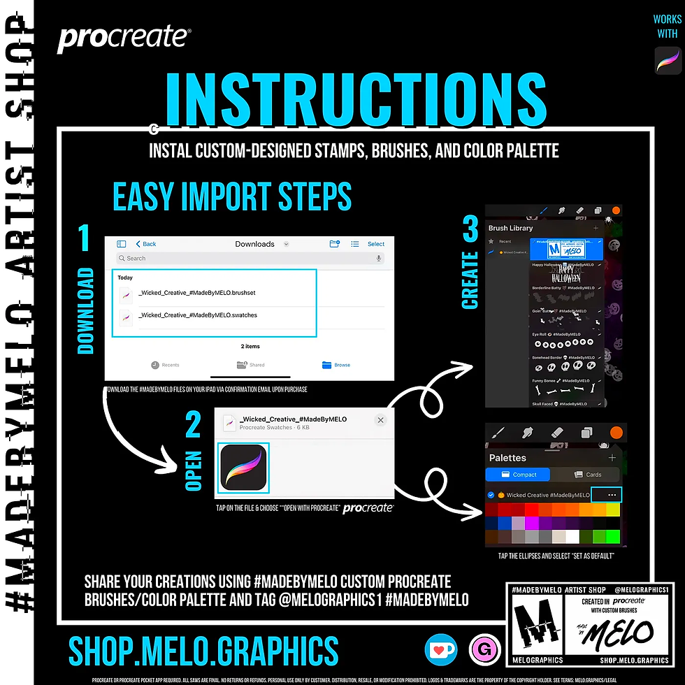 Procreate Import Instructions | #MadeByMELO Artist Shop