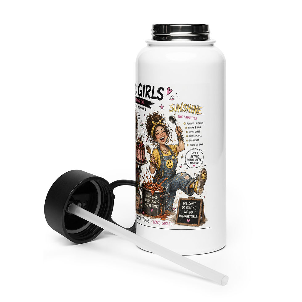 Thumbnail: The WACC Girls - Stainless steel water bottle with a straw lid