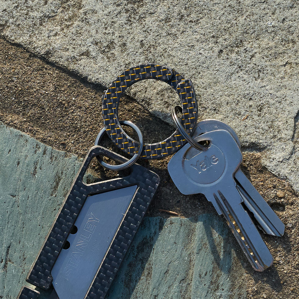 Thumbnail: QWIKLoop Gold Twill Carbon Fiber Keyring