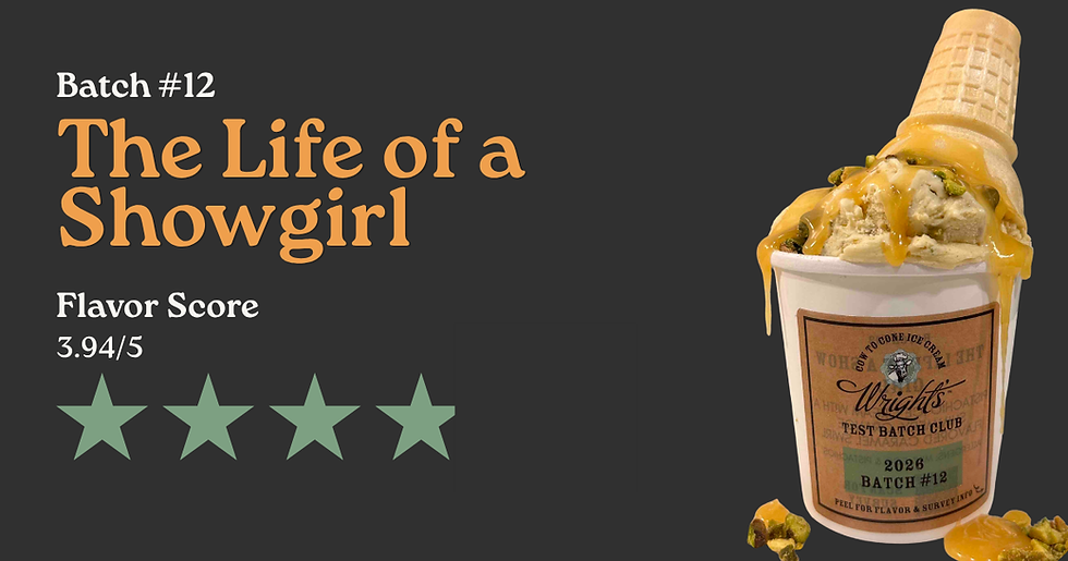 An ice cream pint with an orange caramel swirl, pistachios, and a cone.