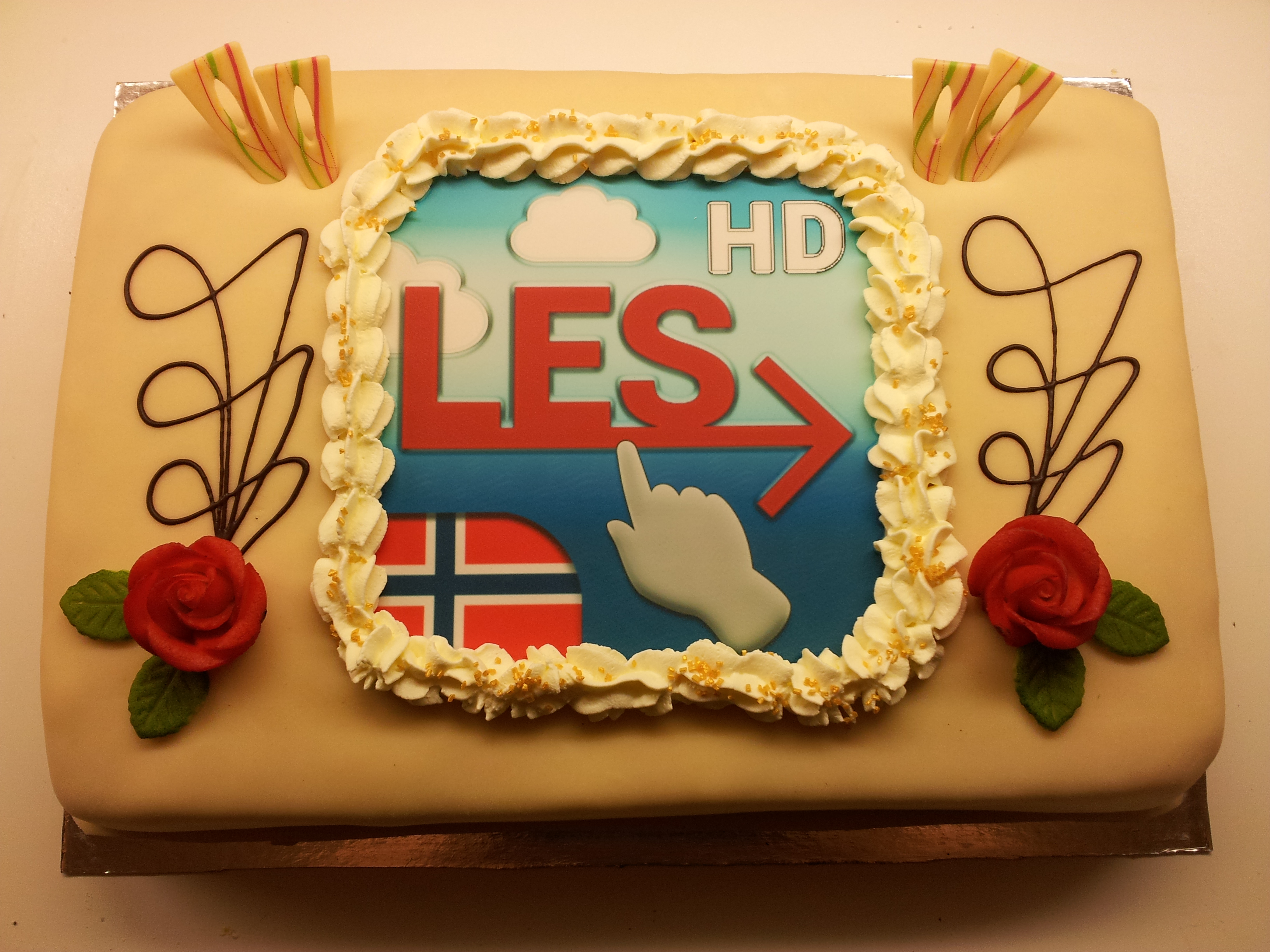 Marsipankake med spiselig bilde