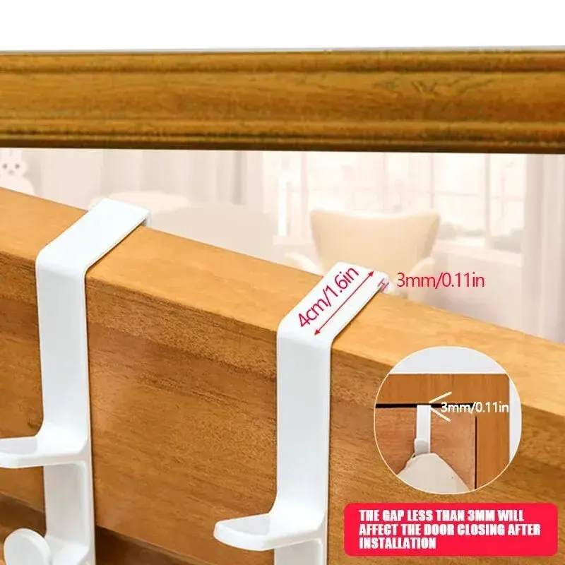 Miniatura: 1pc Bedroom Door Hanger Clothes Hanging Rack Over the Door Plastic Home Storage