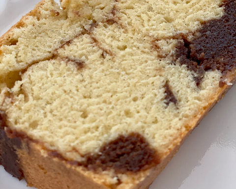 Vanilla Bean-Brownie Ripple Pound Cake