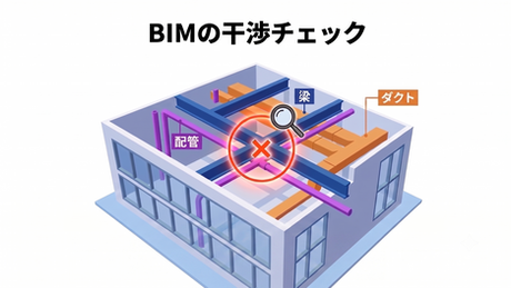 「BIMの『干渉チェック』とは:配管と梁のぶつかりを設計段階で見つけ、現場の手戻りを防ぐしくみ」