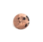 Copper disc with partial image of a skull engraved into it and inked in black. 