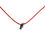 Thumbnail: Small sterling silver hand pendant holding onto a red cord.
