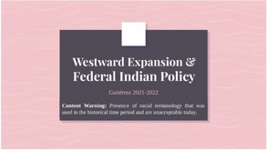 10/18 LL Recording - Westward Expansion & Federal Indian Policy