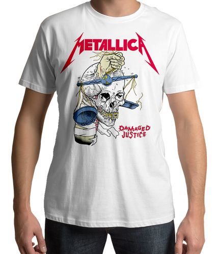 Metallica - Damaged Justice Retro Variant (White T-Shirt) | RockN
