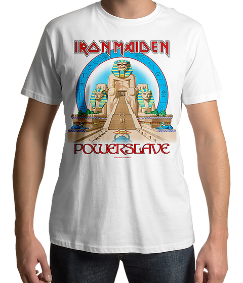 Iron Maiden - Powerslave World Slavery Tour Tee (White T-Shirt