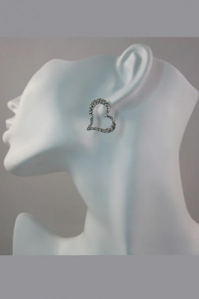 Thumbnail: "Belliya" Clear Crystal Stud Heart Earrings
