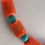 Thumbnail: "Faye" Orang Coral & Turquoise Necklace