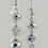 Thumbnail: "Evita" Silver Tone Facet Crystal Dangle Earrings