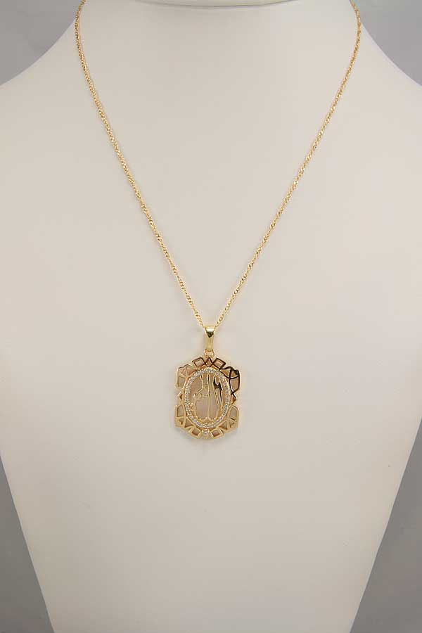 Thumbnail: "Gaita" 18K Yellow Gold AAA Zircon Pendant.