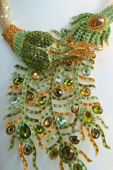 Thumbnail: OSHUN Orisha Crystal Peacock Wrap Necklace