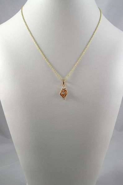 Thumbnail: "Edina"18K Rose Gold AAA Zircon Flower Pendant