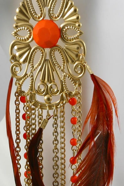 Thumbnail: "Nira" Super Long Feathers Earrings