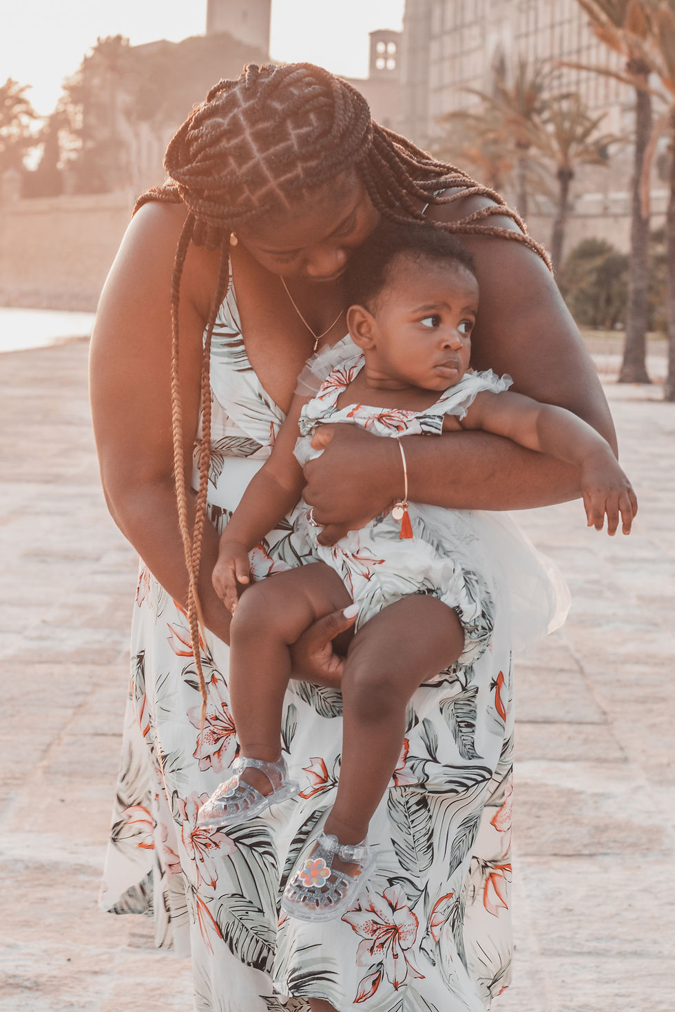 Mum and baby La Seu Cathedral Palma de Mallorca