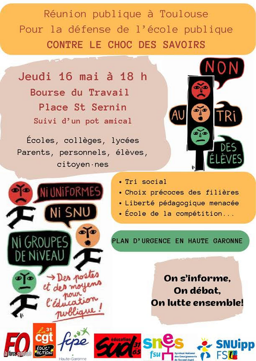Réunion choc des savoirs du 16 mai