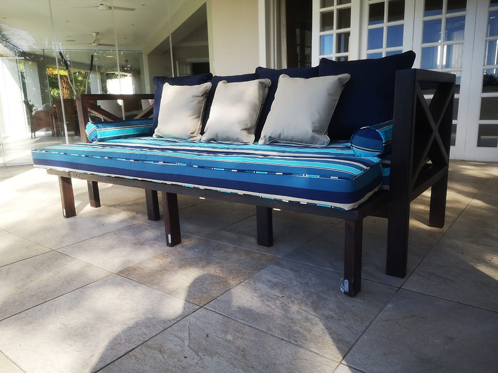 Thumbnail: Wooden Outdoor Bench With Footrest