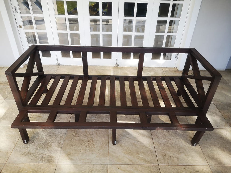 Thumbnail: Wooden Outdoor Bench With Footrest