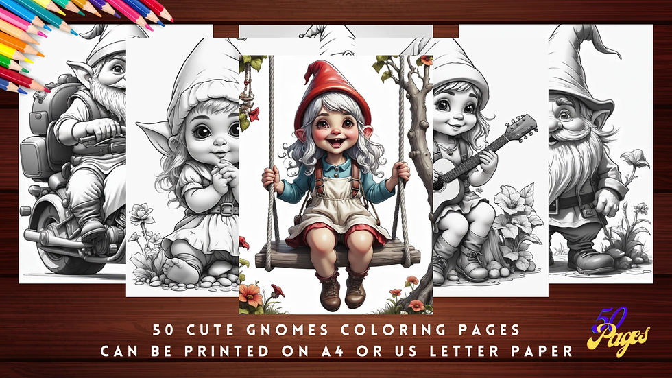 Thumbnail: Cute Gnomes Coloring Pages
