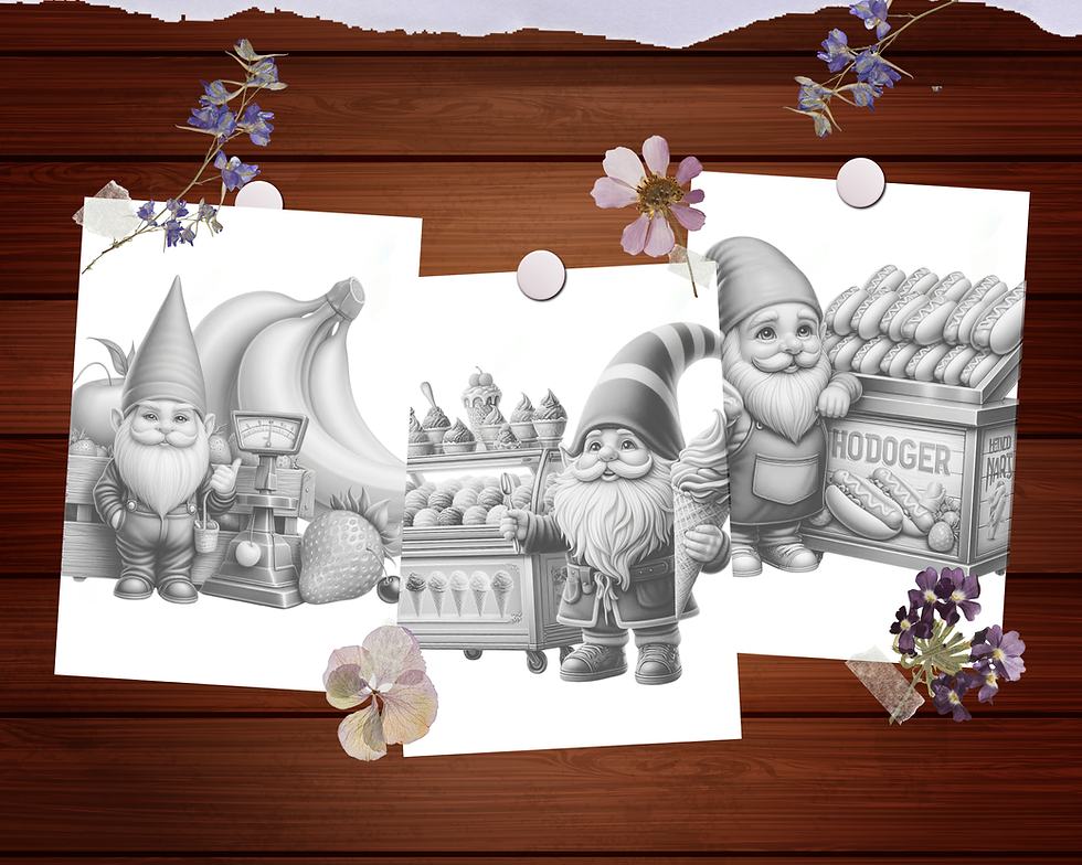 Miniature : Gnome At Work Coloring Pages