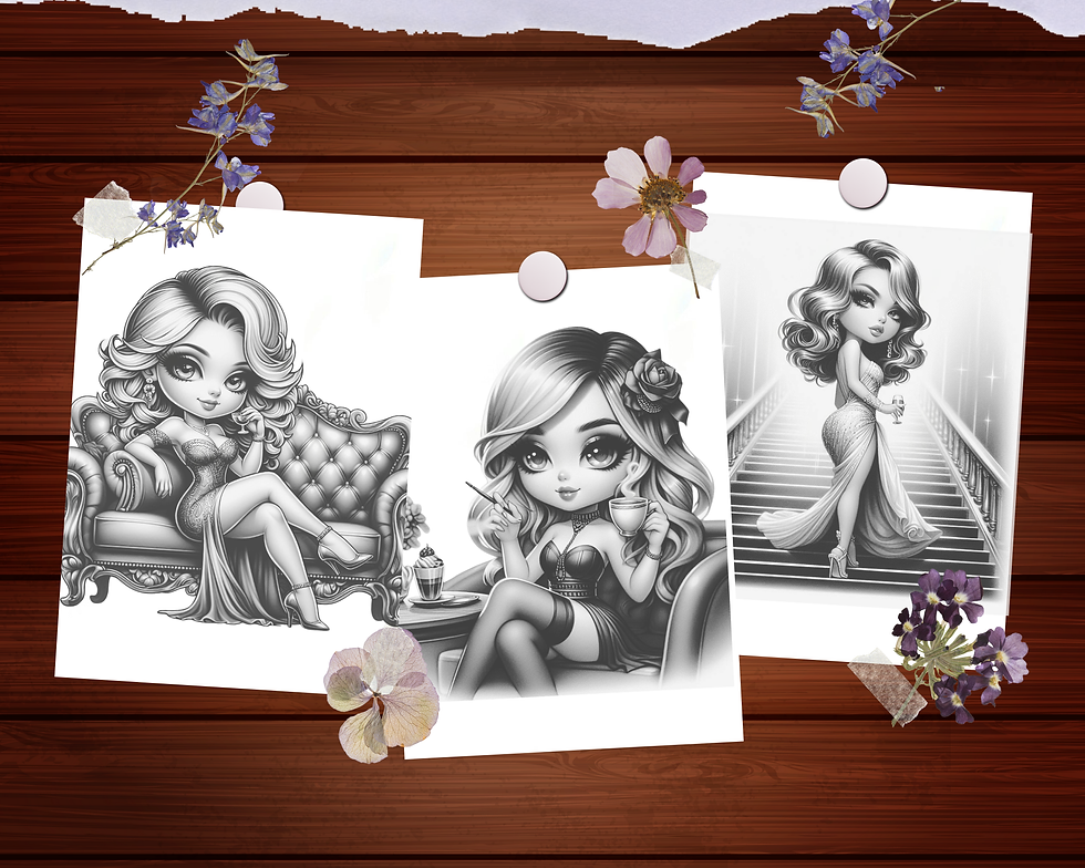 Miniaturbild: Chibi Series Glamorous Coloring Pages