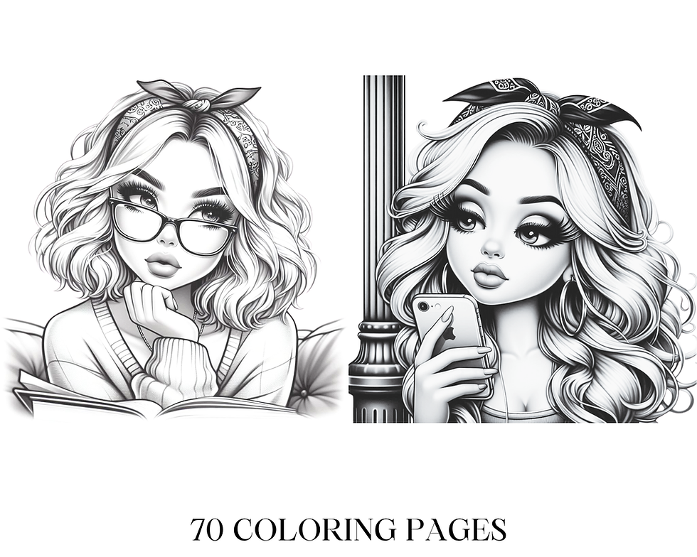 Miniatura: Chibi Series Thoughtful Coloring Pages