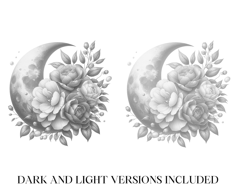 Miniature : Floral Moon Coloring Pages