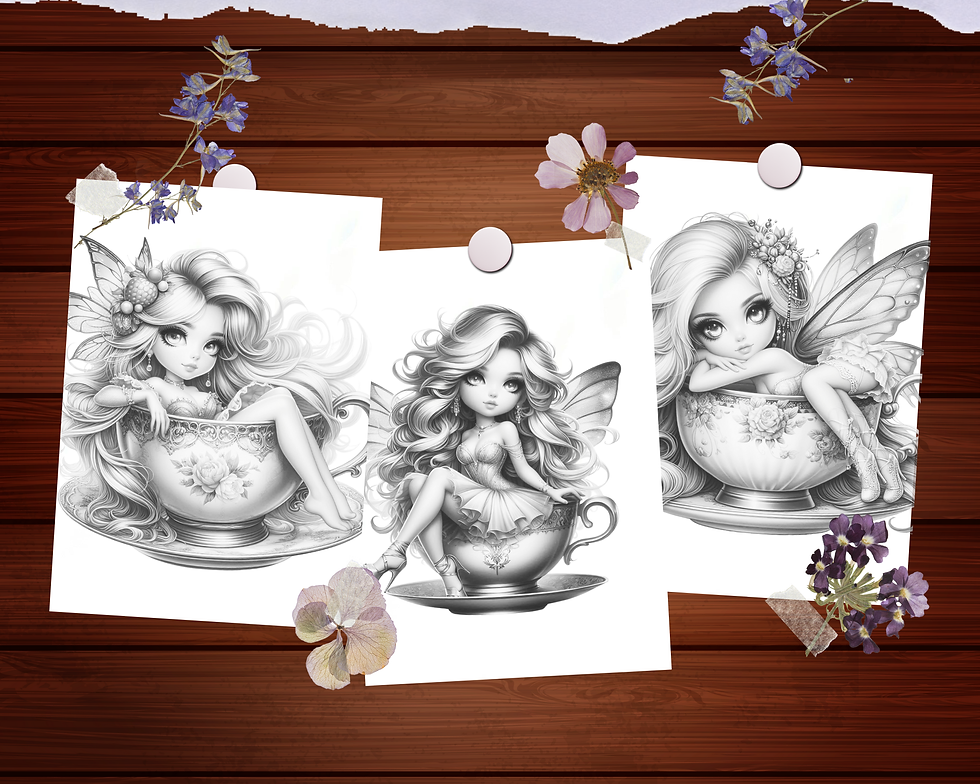 Thumbnail: Fairy in a Teacup Coloring Pages