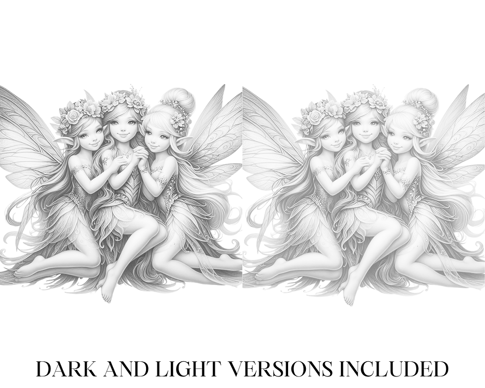 Miniaturbild: Magical Friendship Fairies Coloring Page